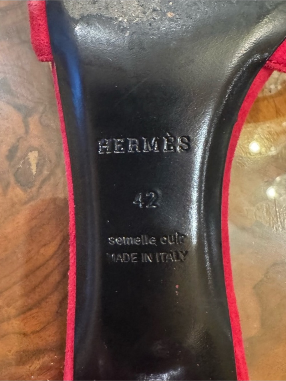 Hermès Fuchsia Suede Oran Sandals – Size 42 - Picture 11 of 17